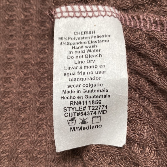 Cherish Hacci Waffle Cowl Neck Top 💗 Brown - Picture 15 of 15